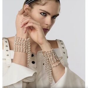 Christian Dior Pearl D-Vinity Cascading Cuff Bracelet